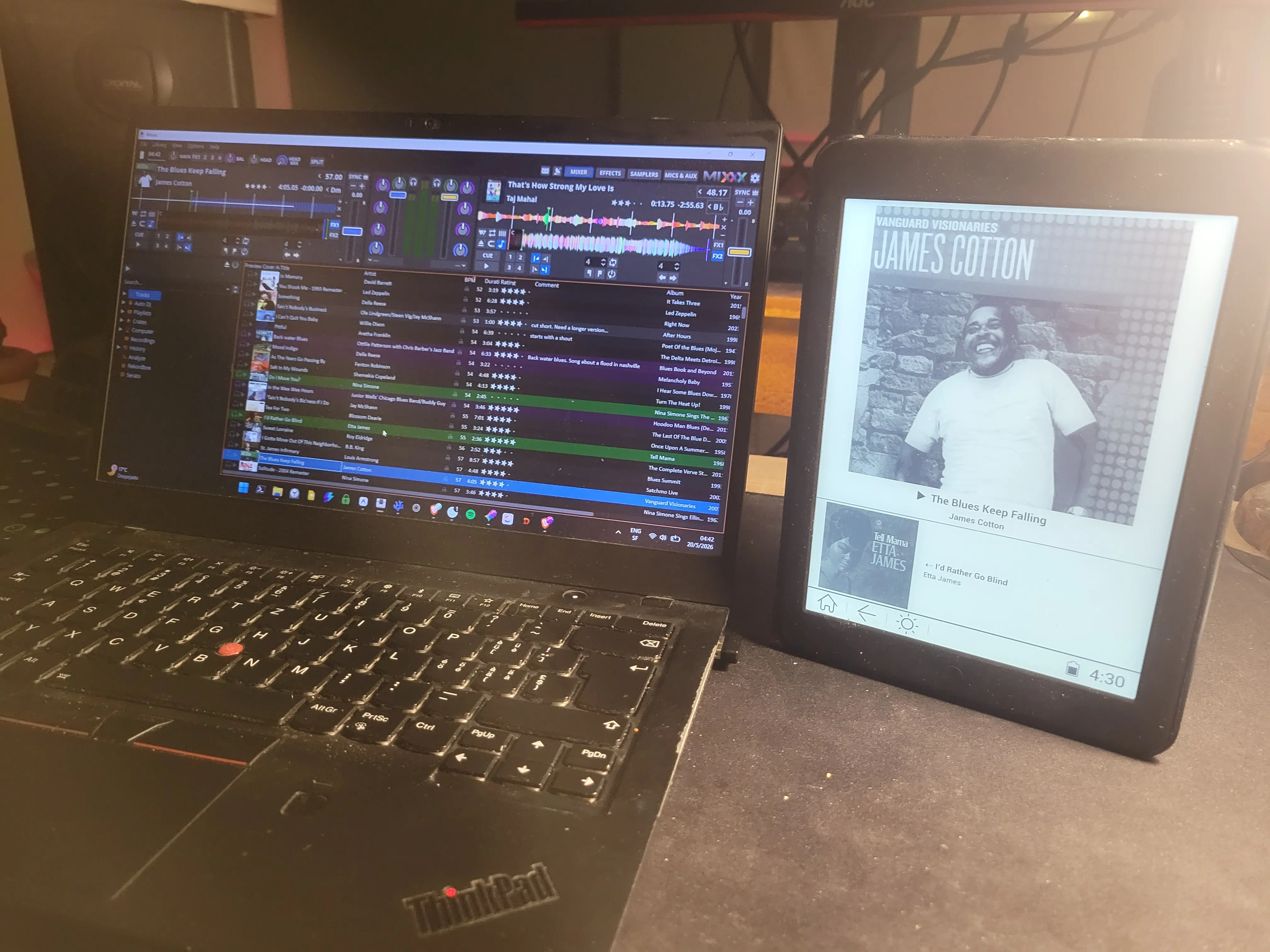 Mixxx Remote Display en un e-reader